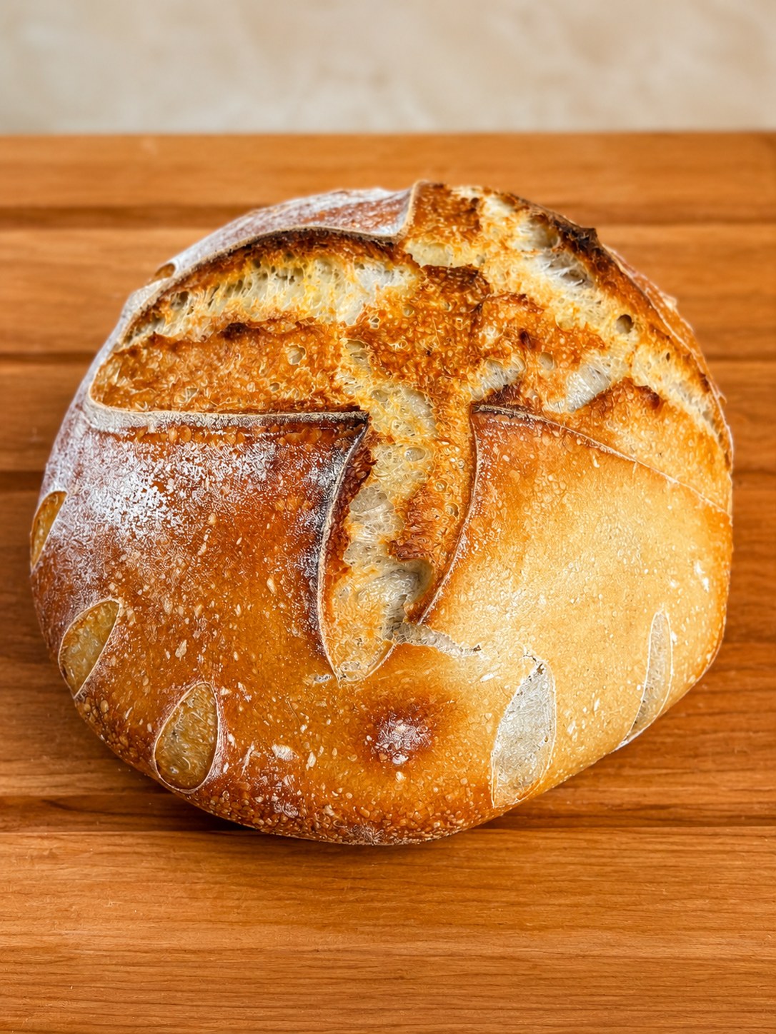 Fresh artisan sourdough loaf from Bread & Faith Co.